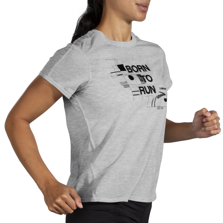 Brooks מרחק גרפי שרוול קצר אברש אפר נולד לרוץ