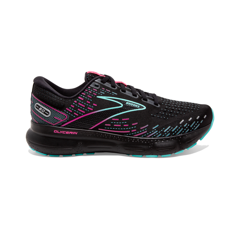 Brooks גליצרין 20 שחור-כחול בהיר-ורוד