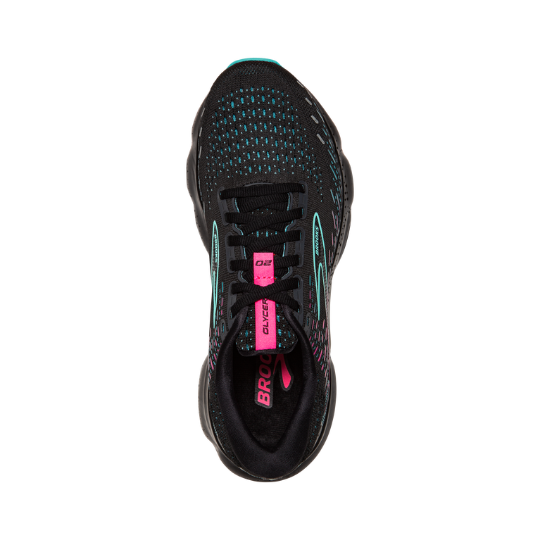 Brooks גליצרין 20 שחור-כחול בהיר-ורוד