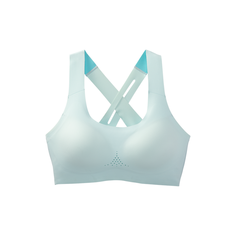 Brooks מעז Crossback Run חזייה 2.0 קרח כחול-חי צהבהב