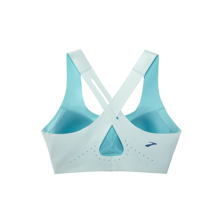 Brooks מעז Crossback Run חזייה 2.0 קרח כחול-חי צהבהב