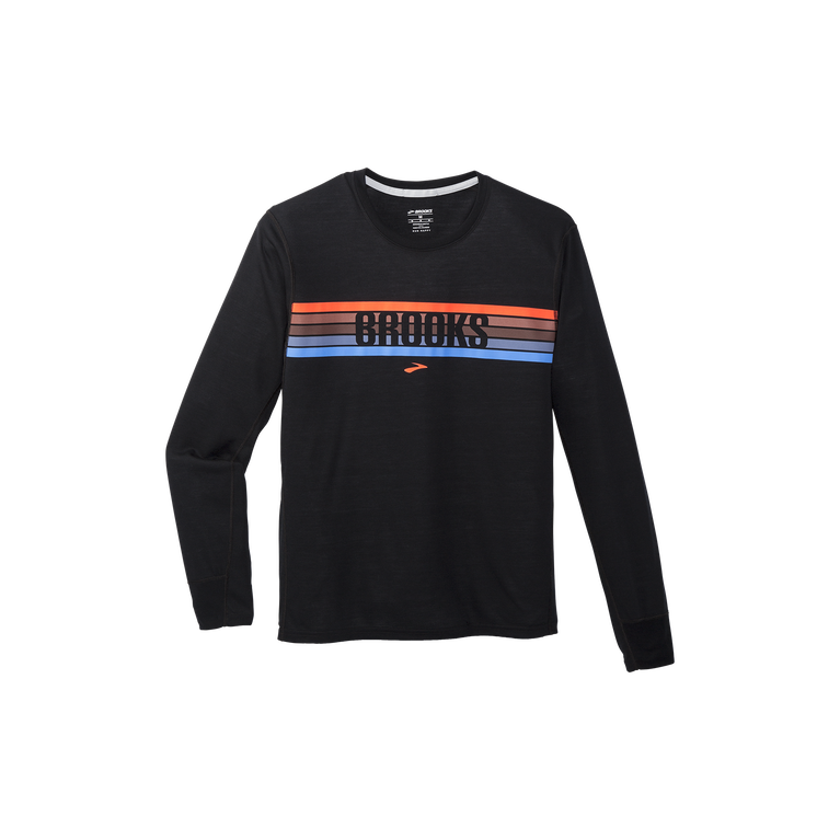 Brooks Distance גרפי שרוול ארוך פס ממסר שחור