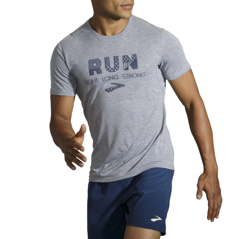 Brooks מרחק גרפי שרוול קצר אברש אפר רץ אור