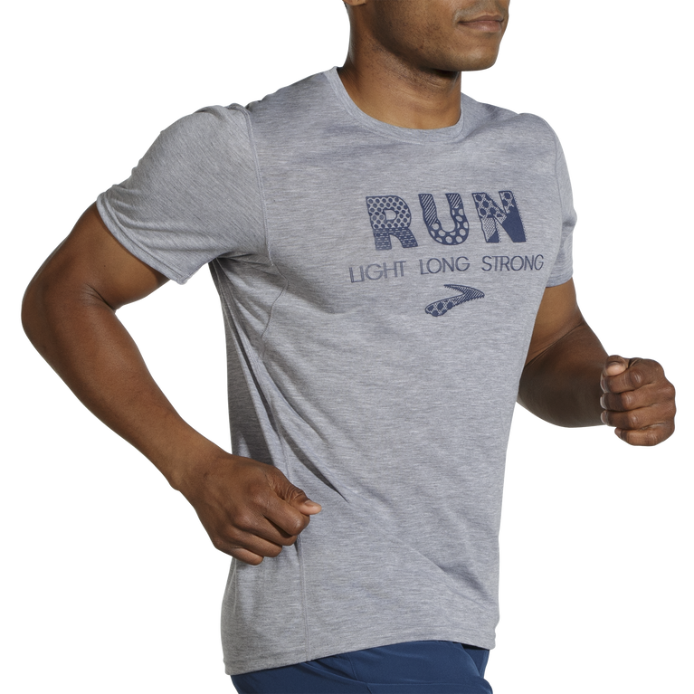 Brooks מרחק גרפי שרוול קצר אברש אפר רץ אור