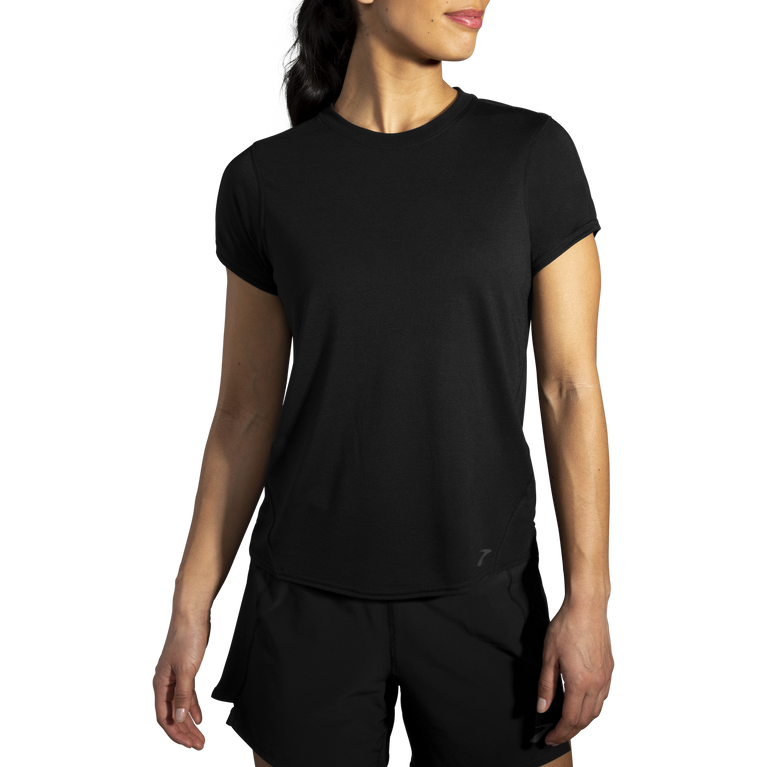 ברוקס מרחק נשים שרוולים קצרים שחורים