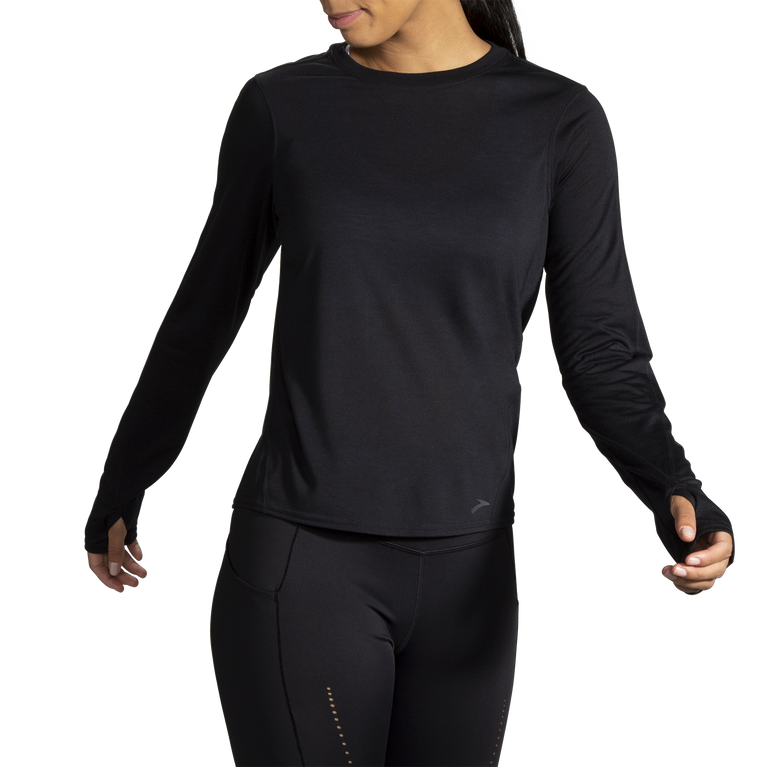 ברוקס מרחק נשים שרוול ארוך שחור