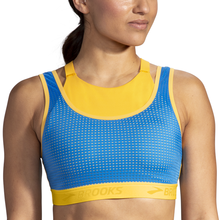 Brooks Drive Mesh Run חזיית בורג זעפרן-כחול