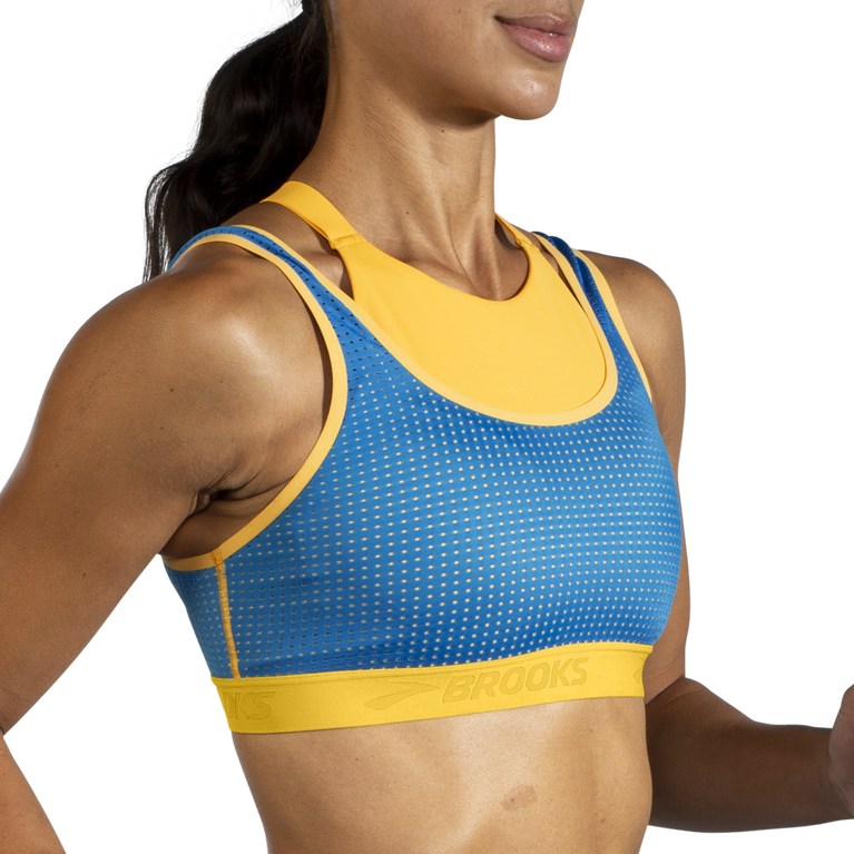 Brooks Drive Mesh Run חזיית בורג זעפרן-כחול