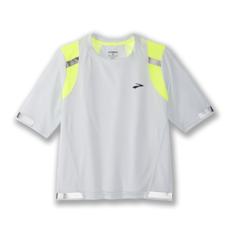 Brooks קרבוניט שרוולים קצרים לנשים אפור קפוא-ג'קארד חיי לילה