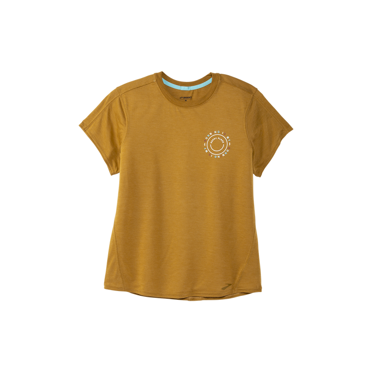 Brooks מרחק גרפיקה שרוול קצר אברש שרוף זית מאושר