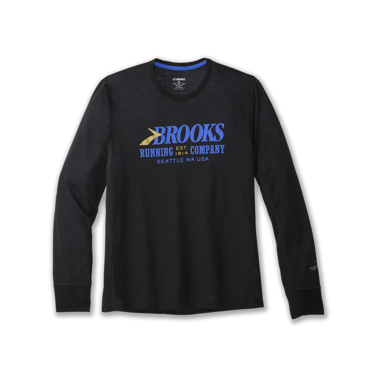 Brooks מרחק גרפי שרוול ארוך שחור-מורשת