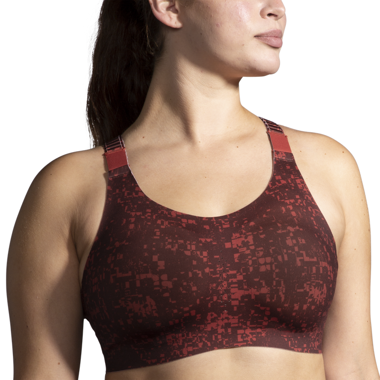 Brooks Dare Racerback Run Bra 2.0 Rr Glitch Print-copper