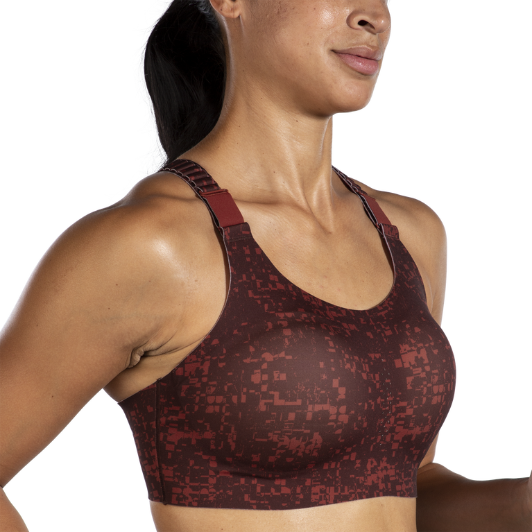 Brooks Dare Racerback Run Bra 2.0 Rr Glitch Print-copper