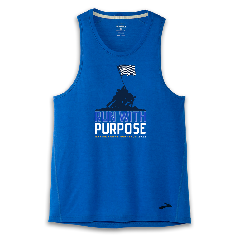 Brooks Mcm22 It Distance Graphic Tank Heather Bluetiful