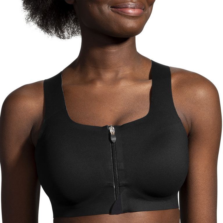 Brooks מעז חזיית Zip Run שחורה