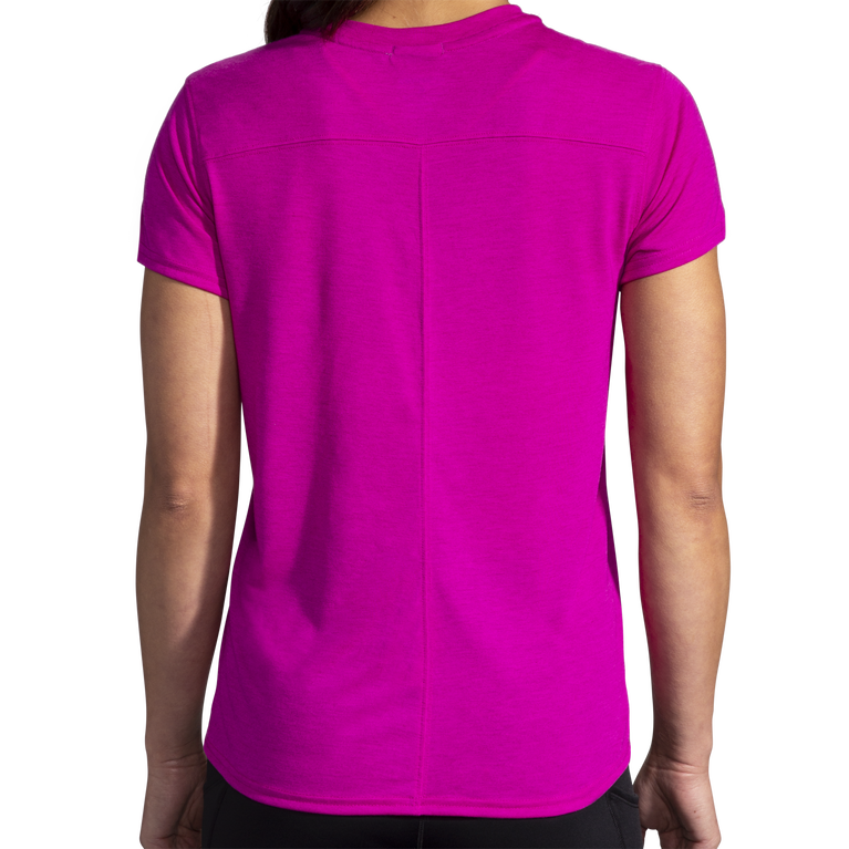 Brooks מרחק גרפיקה שרוול קצר הת'ר מגנטה לרוץ שמח