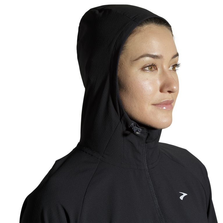 Brooks חופה ז'קט נשים שחור