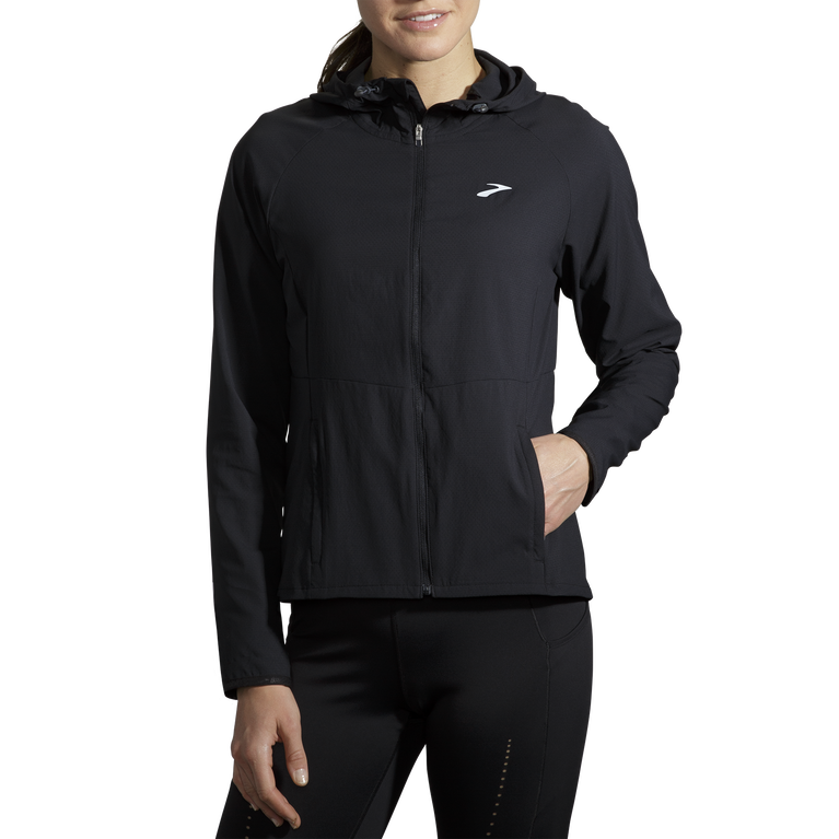 Brooks חופה ז'קט נשים שחור
