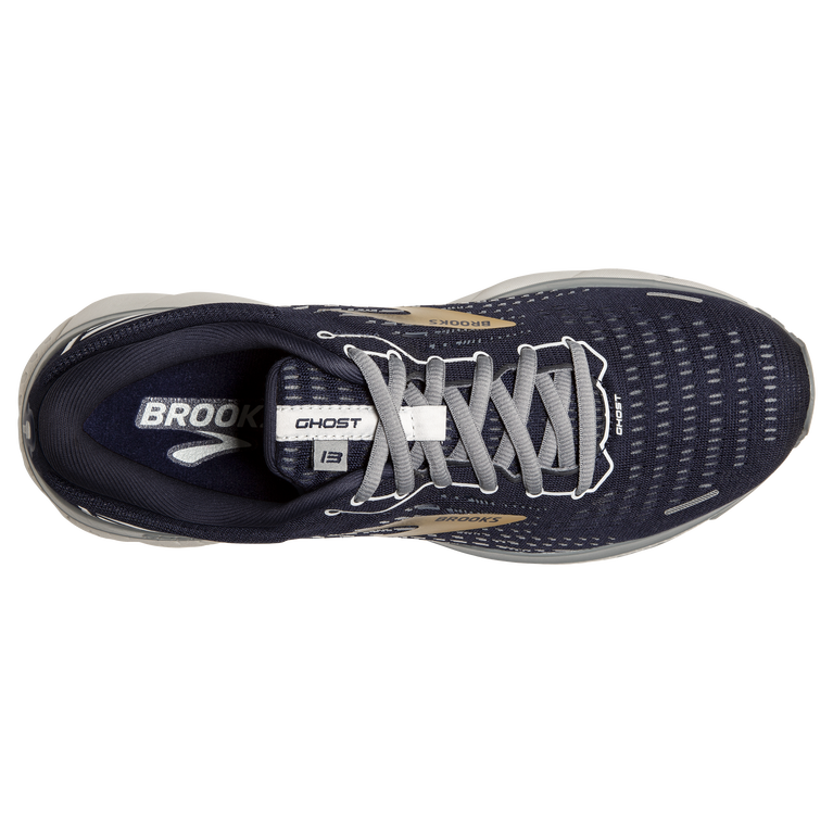 Brooks Ghost 13 Peacoat-אפור-זהב