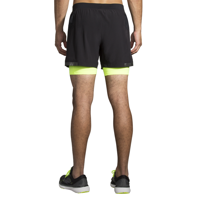 Brooks Carbonite 5 אינץ' 2 ב-1 חיי לילה שחורים קצרים