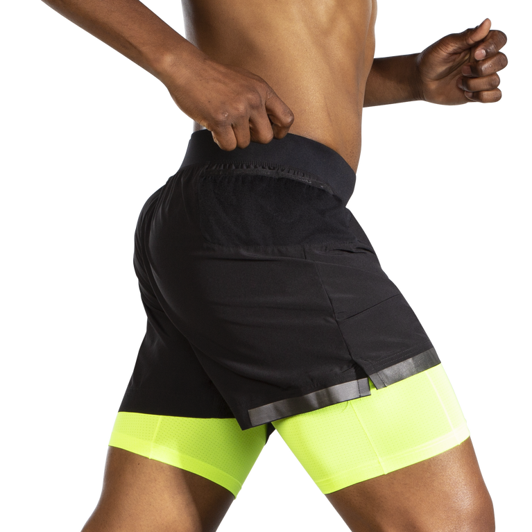 Brooks Carbonite 5 אינץ' 2 ב-1 חיי לילה שחורים קצרים