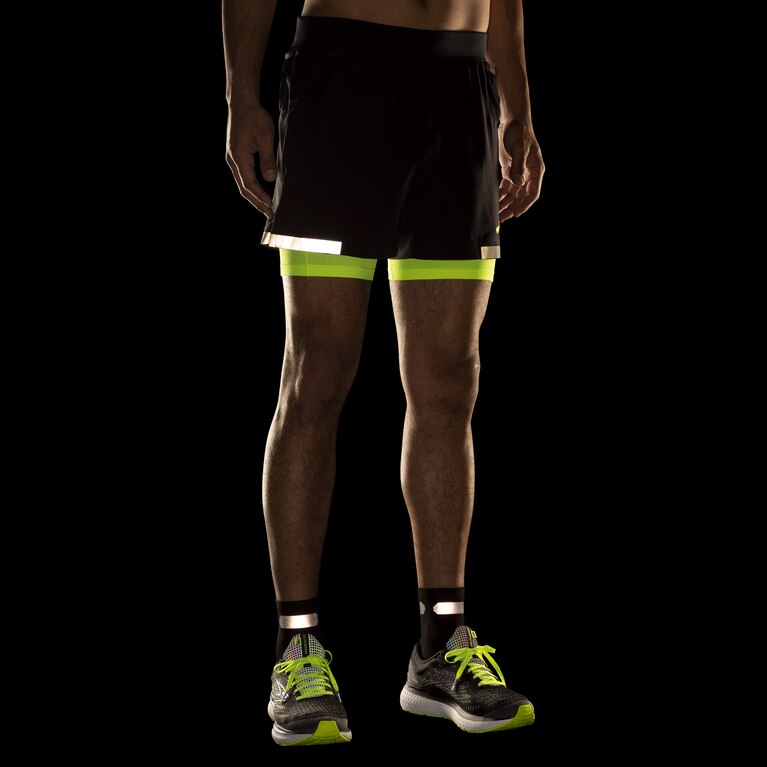 Brooks Carbonite 5 אינץ' 2 ב-1 חיי לילה שחורים קצרים