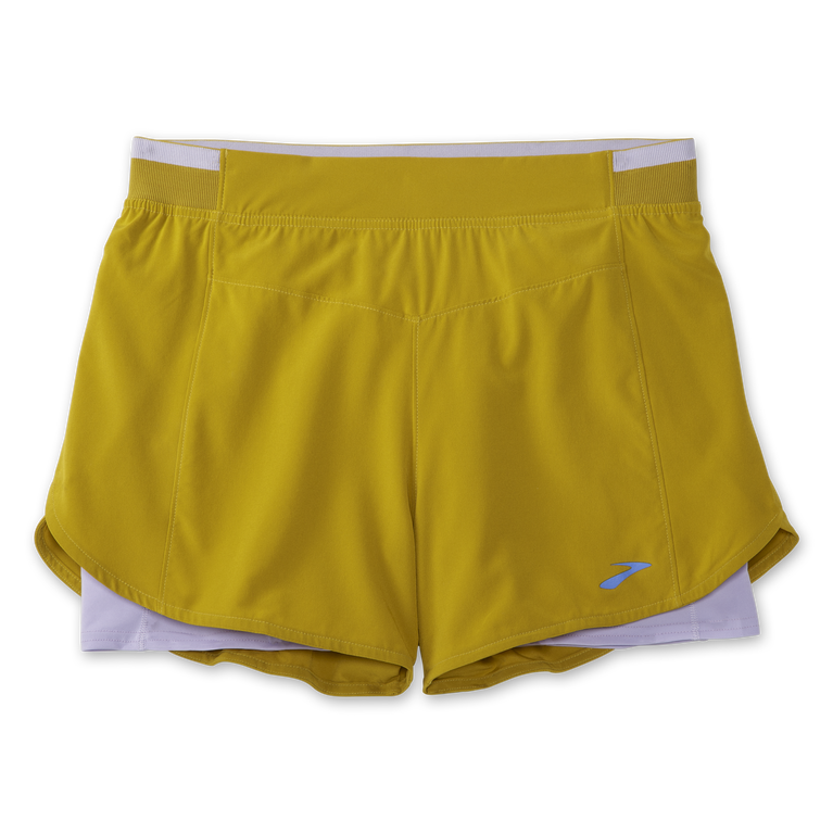 פלגים רצים בטווח של 4 אינץ' 2 ב-1 קצר שעת זהב-סגול