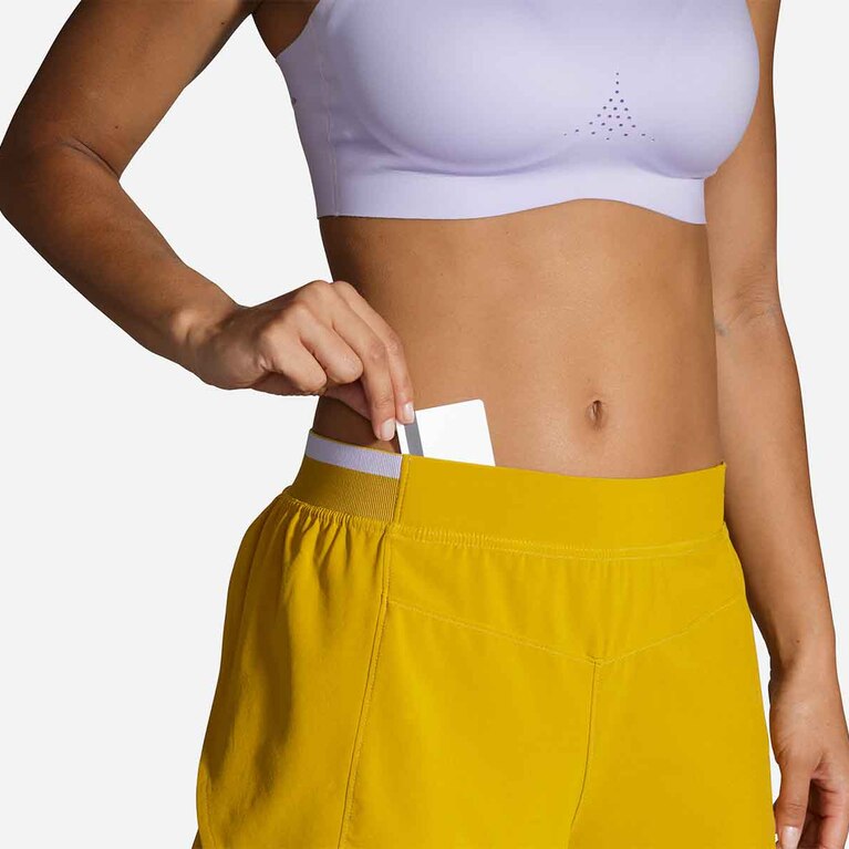 פלגים רצים בטווח של 4 אינץ' 2 ב-1 קצר שעת זהב-סגול