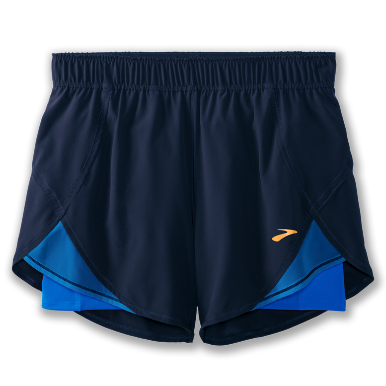 ברוקס צ'ייסר 5 אינץ' 2 ב-1 קצר כחול כהה