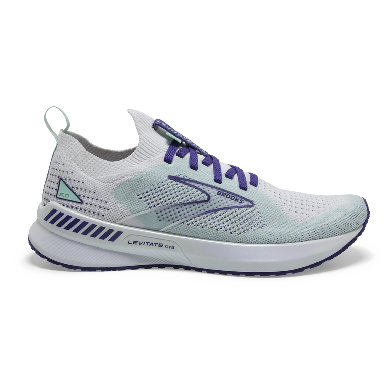 Brooks Levitate Stealthfit Gts 5 לבן-כחול נייבי-יוקה