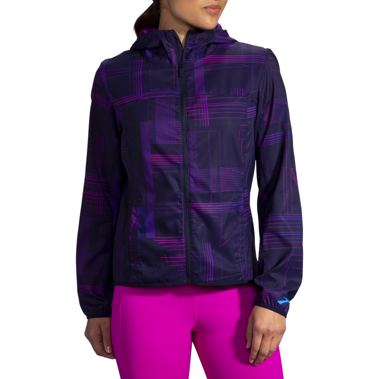 Brooks חופה מעיל מטריקס הדפס נייבי