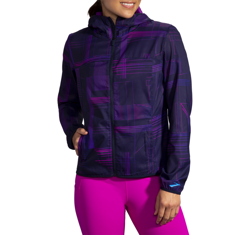 Brooks חופה מעיל מטריקס הדפס נייבי