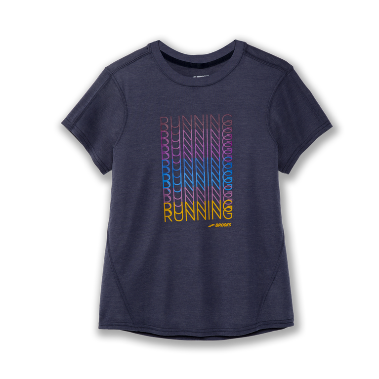 Brooks מרחק גרפי שרוול קצר אברש נייבי-brooks חוזר