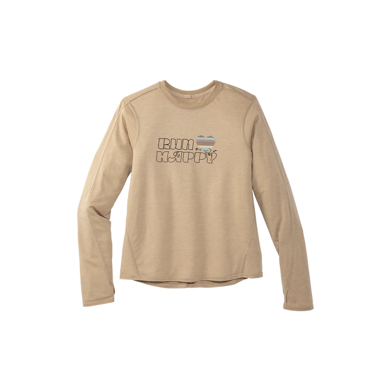 Brooks מרחק גרפיקה שרוול ארוך אברש שיבולת שועל לרוץ שמח