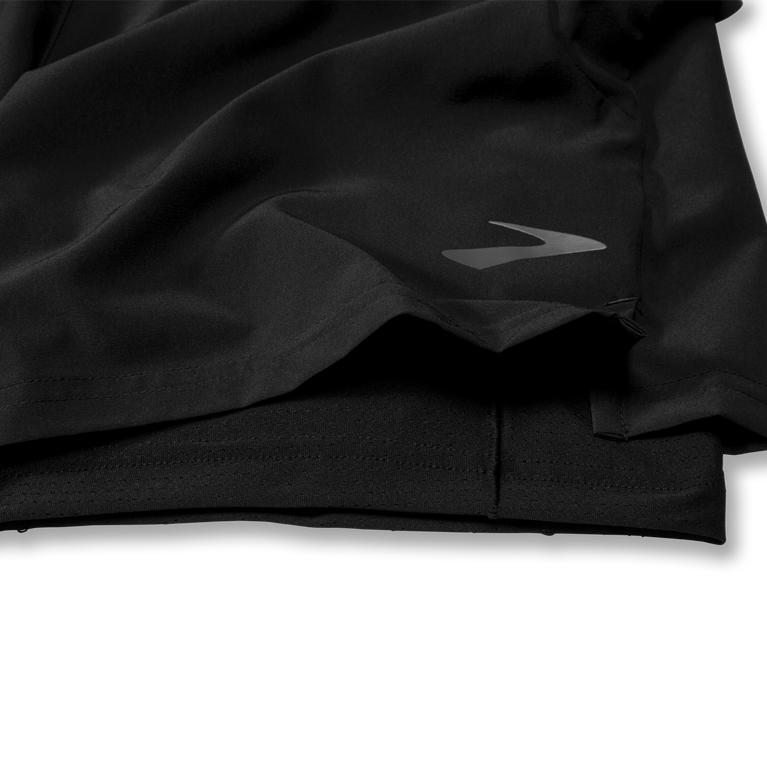 Brooks Sherpa 5 אינץ' 2 ב-1 קצר שחור