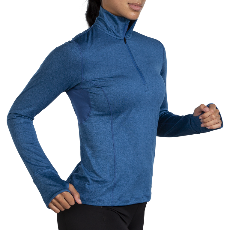 Brooks מקף 1/2 רוכסן אפר כחול אברש