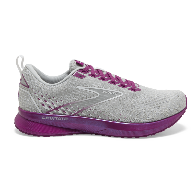 Brooks Levitate 5 אפור-לבנדר-שרביט רוז'
