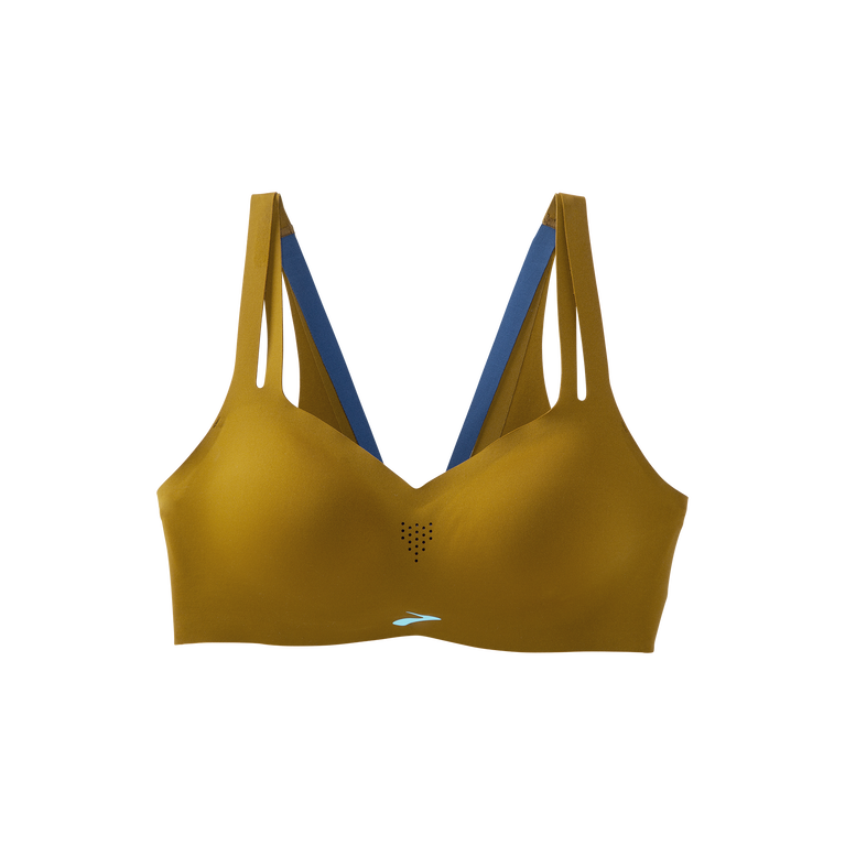 ברוקס מעז בריצת רצועות חזייה שרופה אפר כחול זית