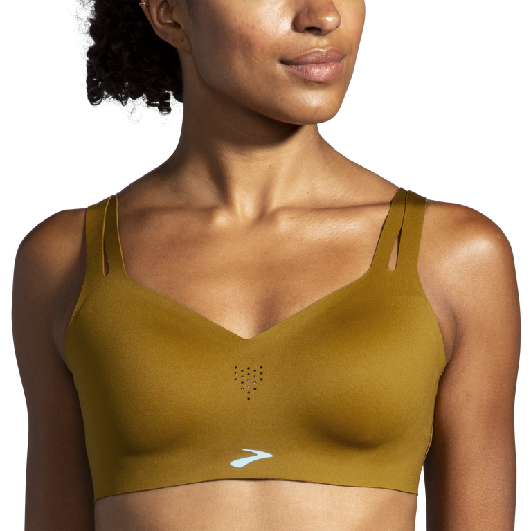 ברוקס מעז בריצת רצועות חזייה שרופה אפר כחול זית