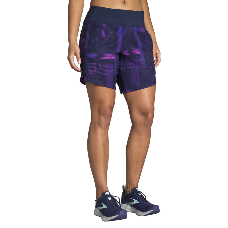 Brooks Chaser 7 אינץ' הדפס מטריצה ​​קצר נייבי