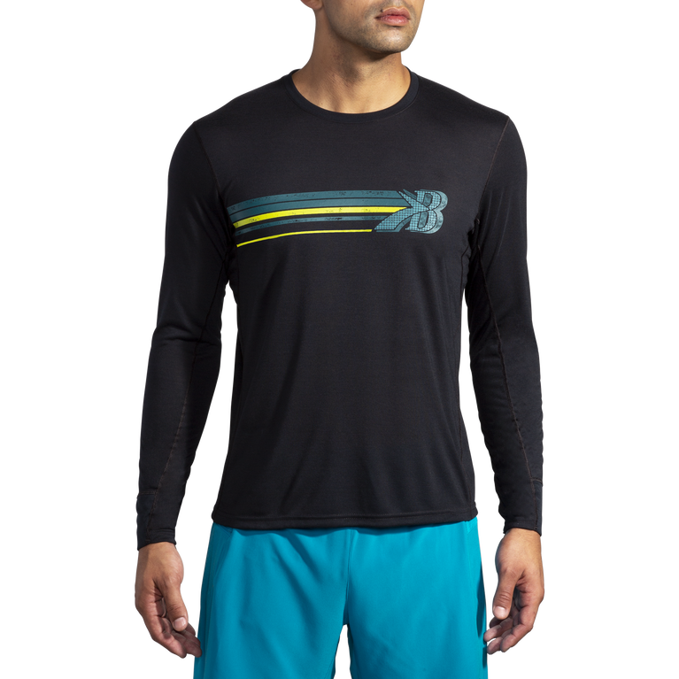 Brooks מרחק גרפי שרוול ארוך מעופף B פס