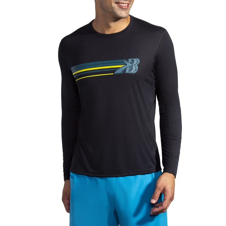 Brooks מרחק גרפי שרוול ארוך מעופף B פס