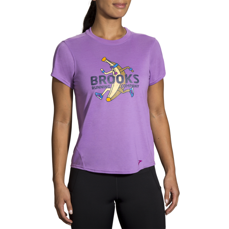 Brooks מרחק גרפי שרוול קצר הליוטרופי-בננה