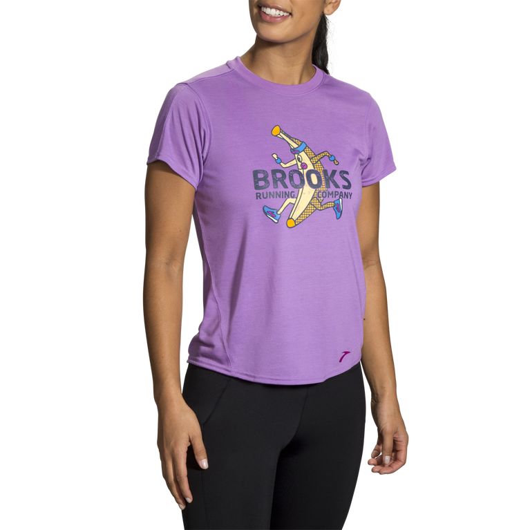 Brooks מרחק גרפי שרוול קצר הליוטרופי-בננה