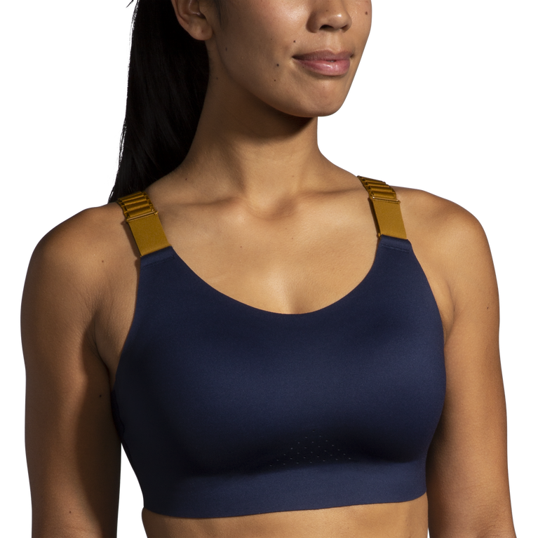 Brooks מעז Scoopback Run חזייה 2.0 כחול זית-קרח צרוב כהה