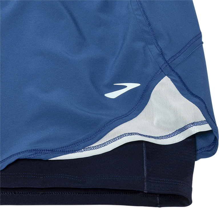 Brooks Chaser 5 אינץ' 2 ב-1 קצר כחול אפר-קרח כחול-צי