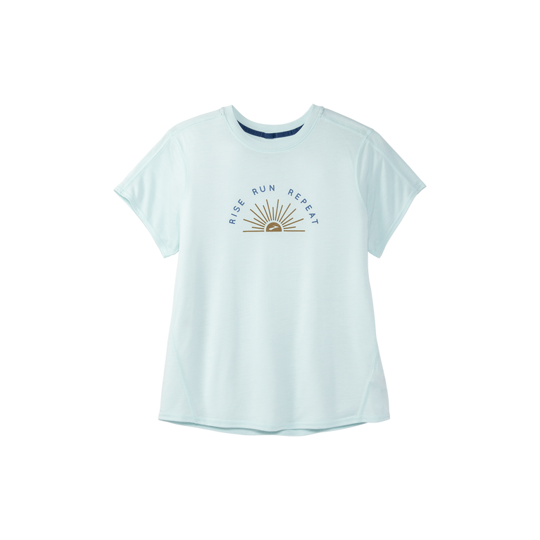 ברוקס מרחק גרפי שרוולים קצרים קרח כחול לעלות ולרוץ