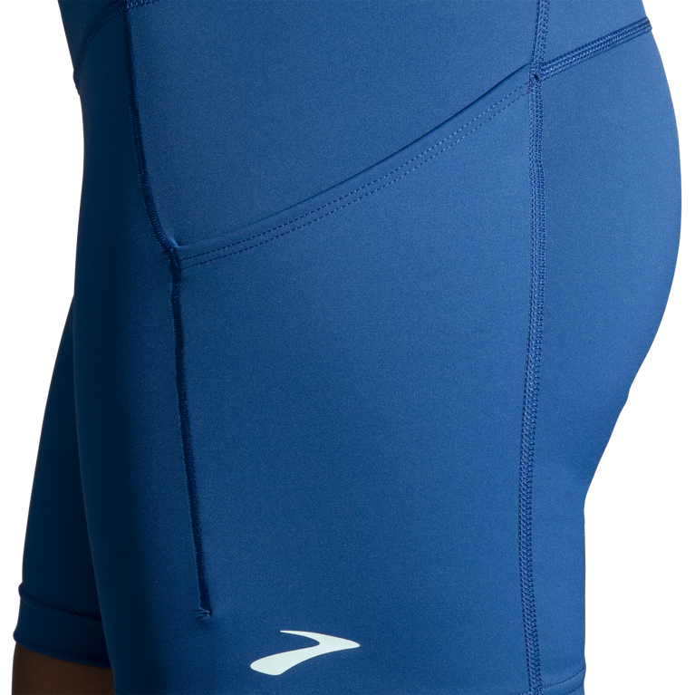 שיטת Brooks 5 אינץ' קצר אפר כחול הדוק