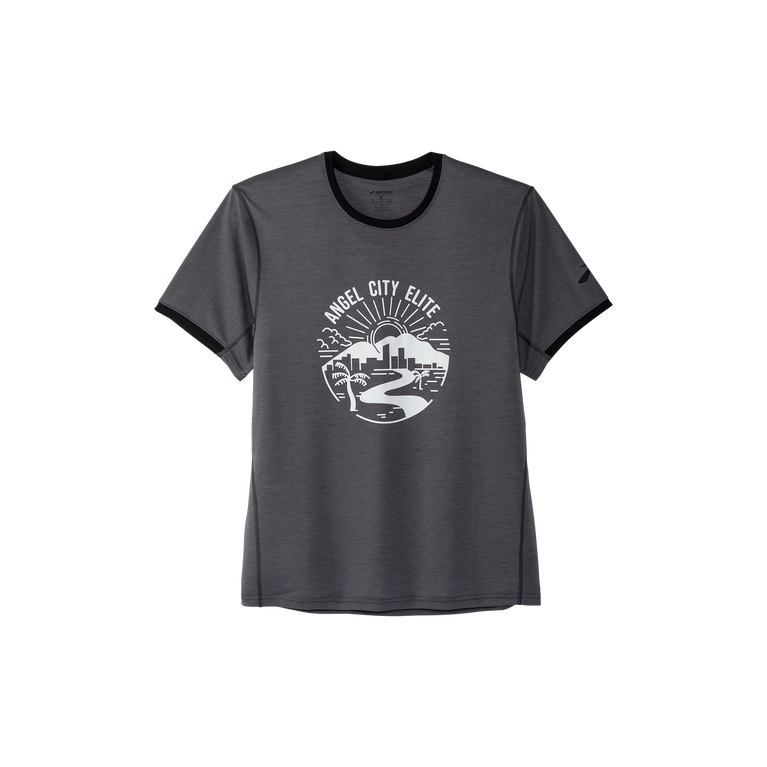 Brooks Houston22 Distance Graphic Ss Shadow Grey-angel City Elite