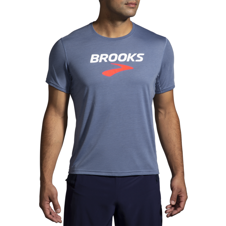 לוגו ברוקס מרחק גרפי שרוולים קצרים Heather Dusk-brooks